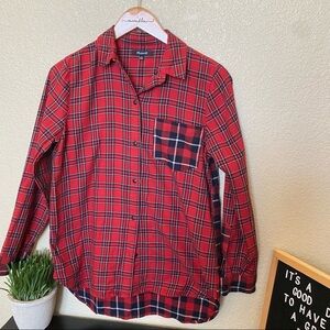 Madewell red plaid flannel style shirt button down small Buffalo check